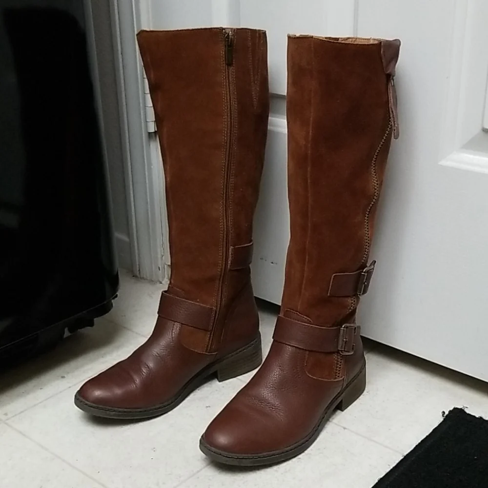 AMERICAN RAG suede leather boots tall collins